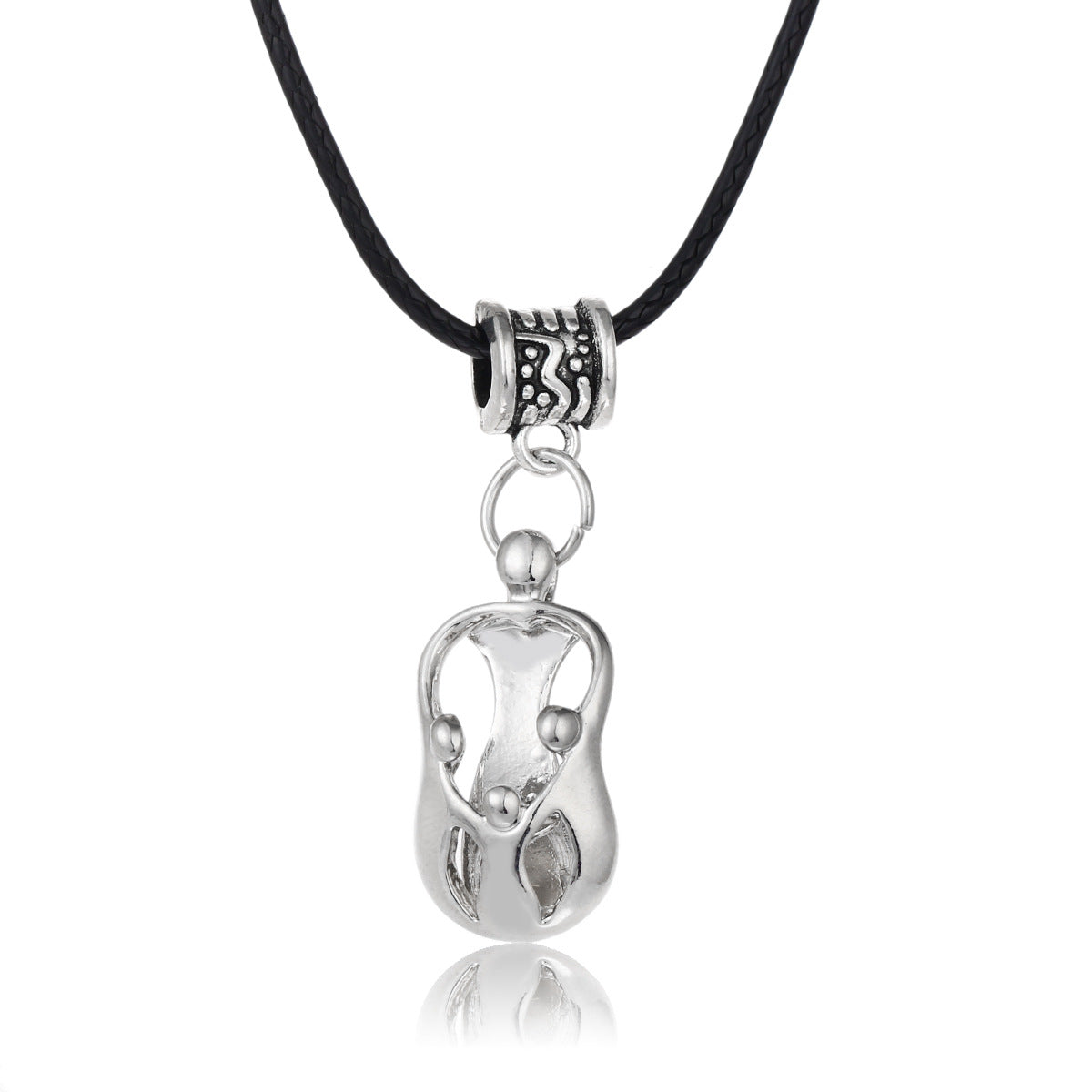 Wholesale Gothic Home Warmth Series English Engraved Pendant Leather Rope Necklace